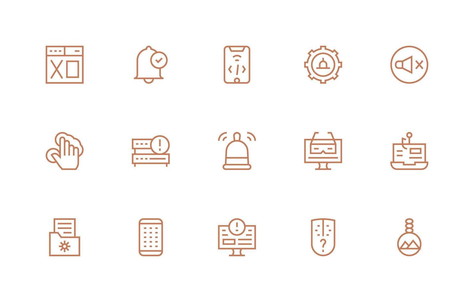 software presentando 15 íconos en regular línea diseño ui icono conjunto vector