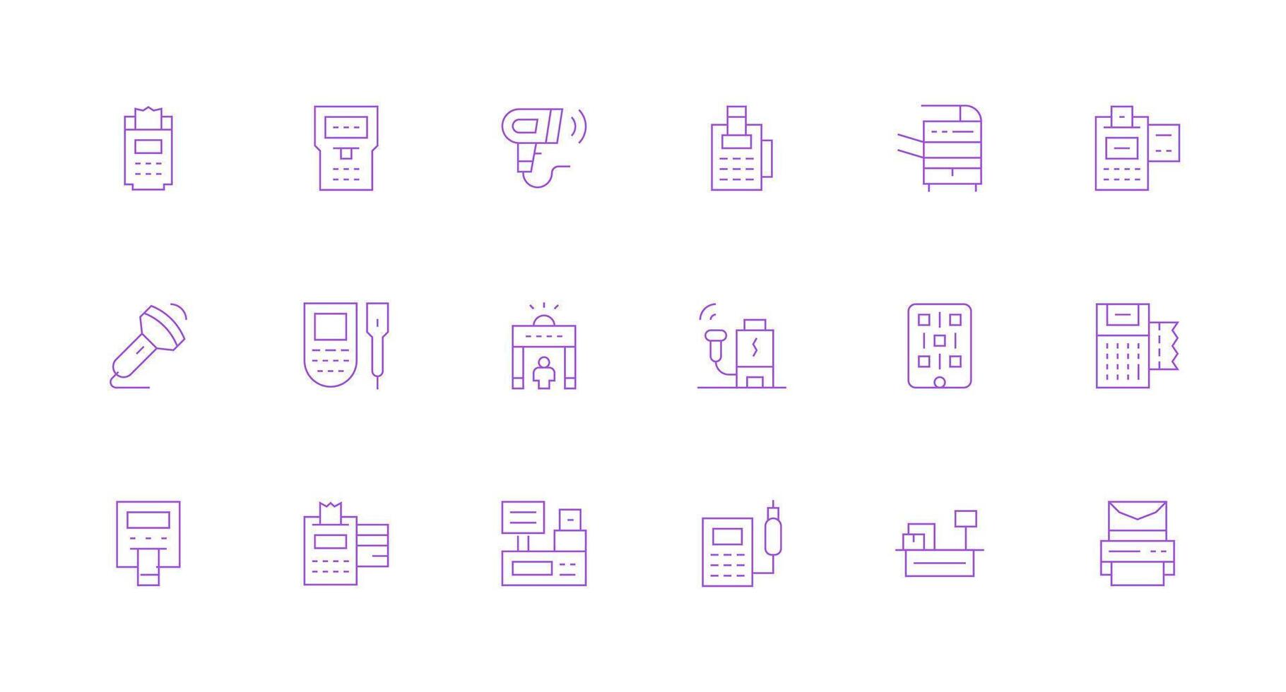 18 Minimal Line Style Icons from Scanner Collection UI and UX Focused Icon Collection vector