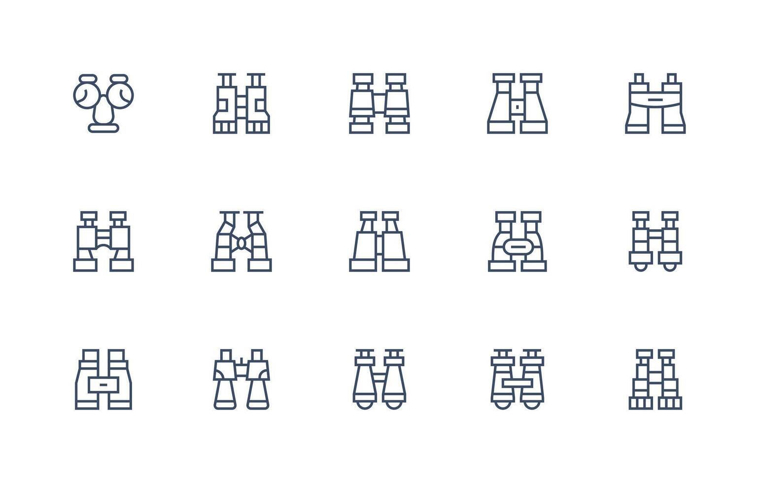 15 Icons for Spotting Scope in Regular Line Format Functional Icon Series vector