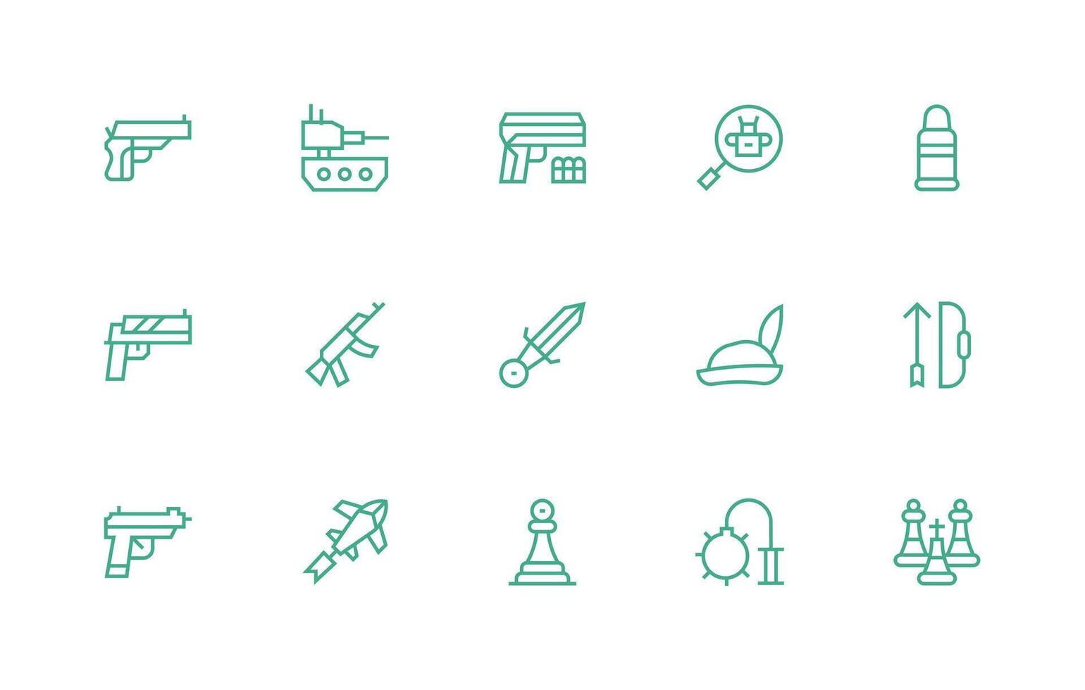 táctico diseño íconos presentando 15 en regular línea estilo editable icono colección vector