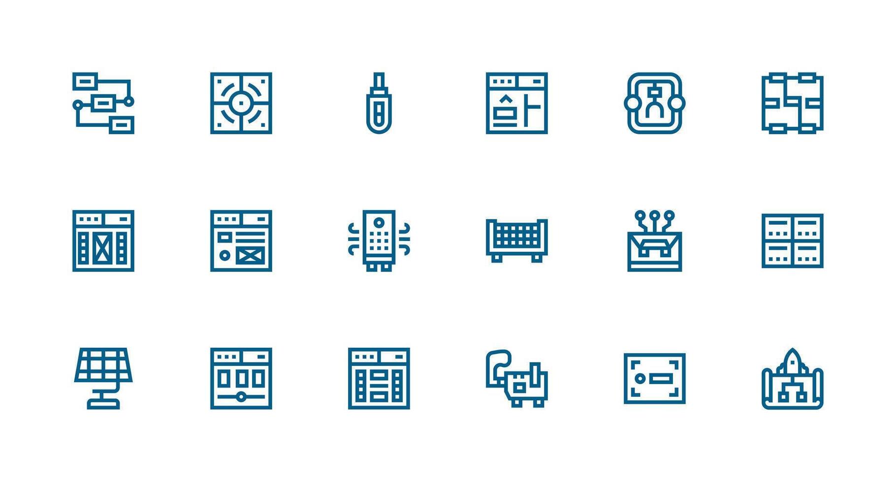 18 Icons for Module in Strong Stroke Line Format High-Resolution Icons for Any Platform vector