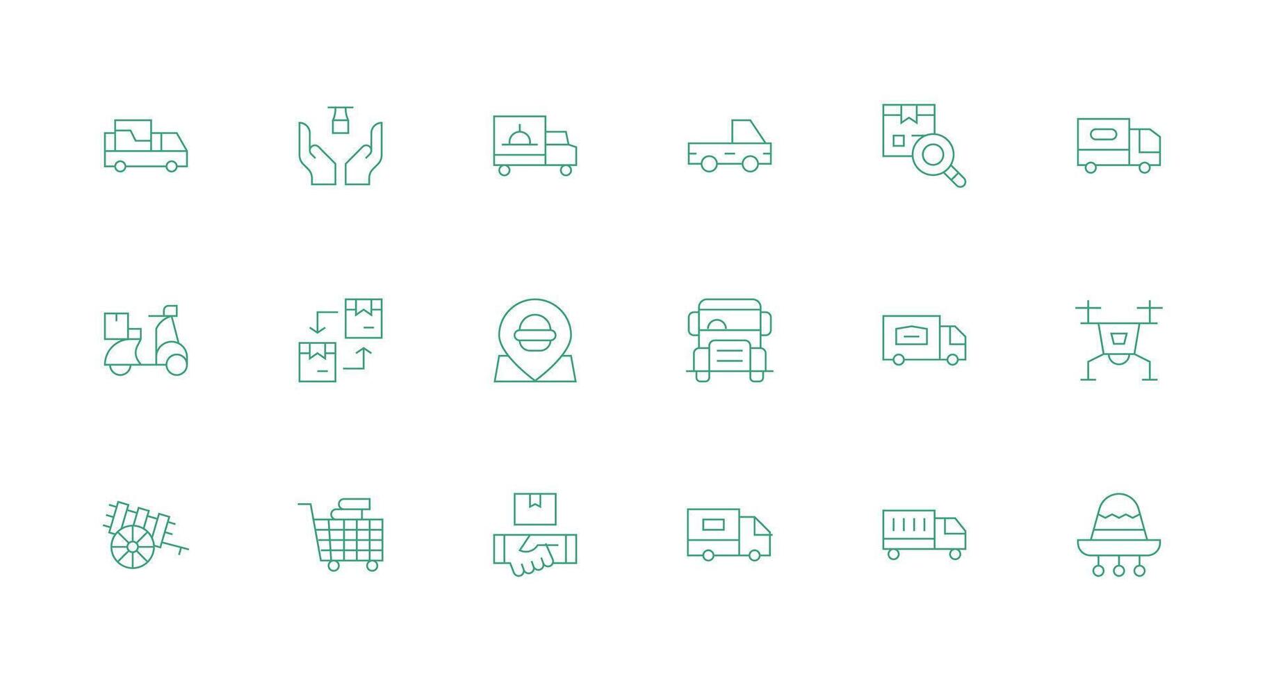 18 Minimal Line Style Icons from Delivery Service Collection Icon Pack for UI vector