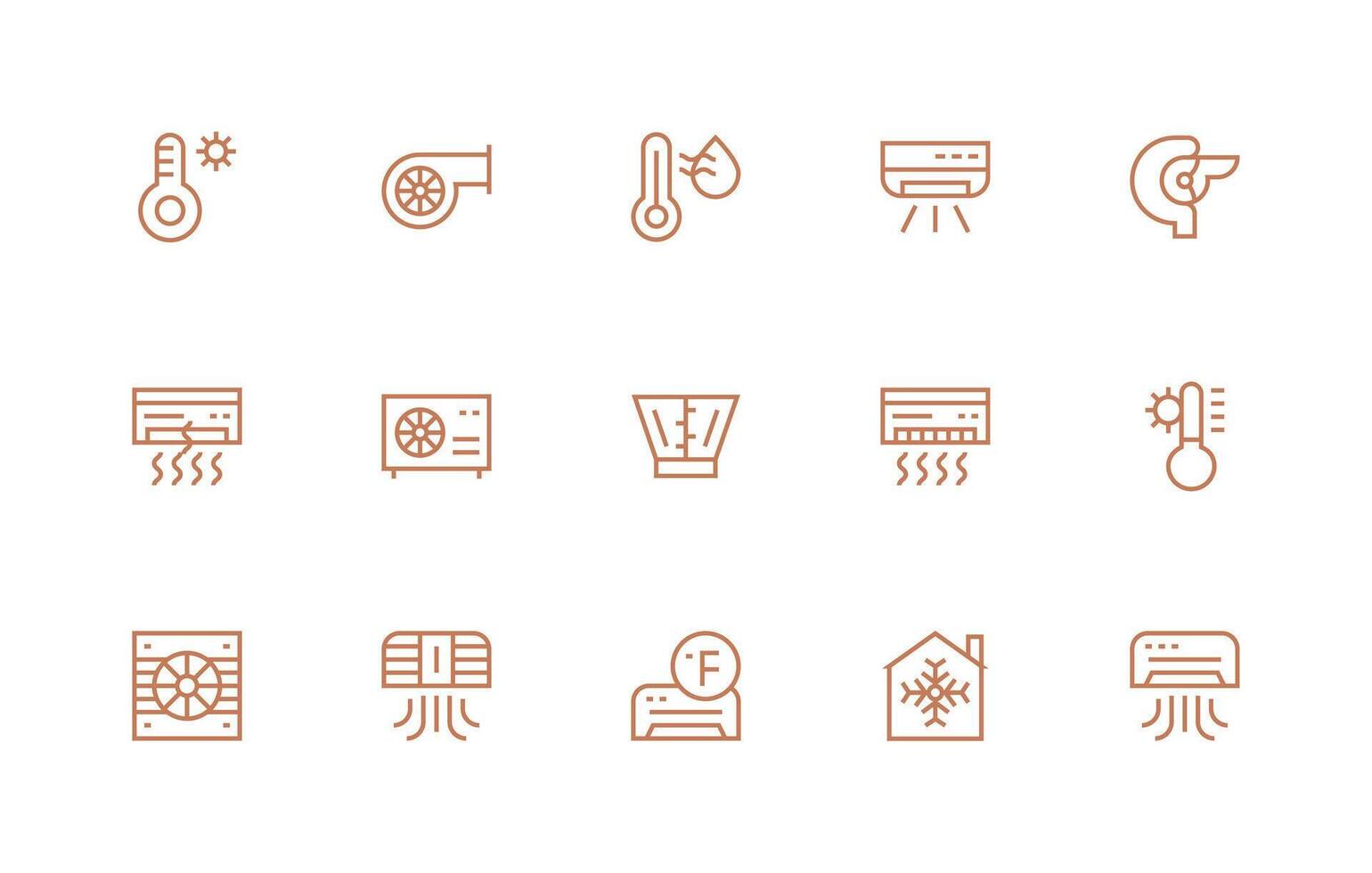 15 Regular Line Icons for Hvac Graphics Icons Built for Visual Consistency Pack vector