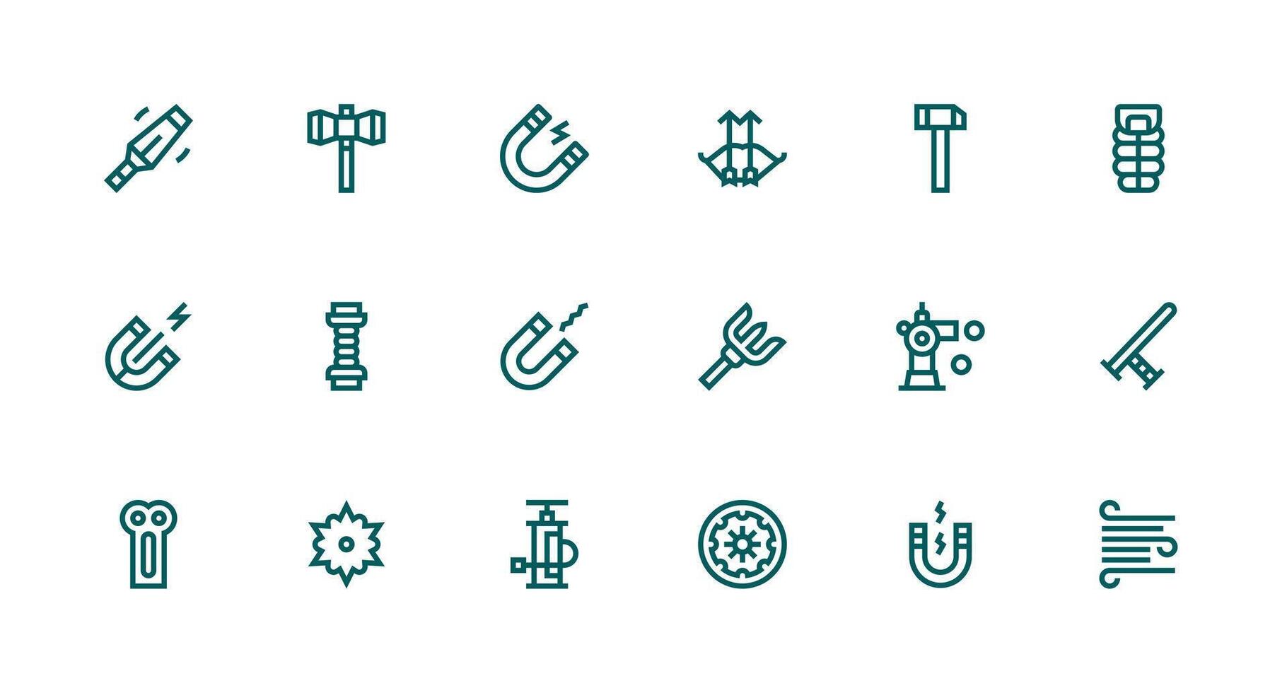 Force Design Icons featuring 18 in Strong Stroke Line Style Multi-Style Icon Collection vector