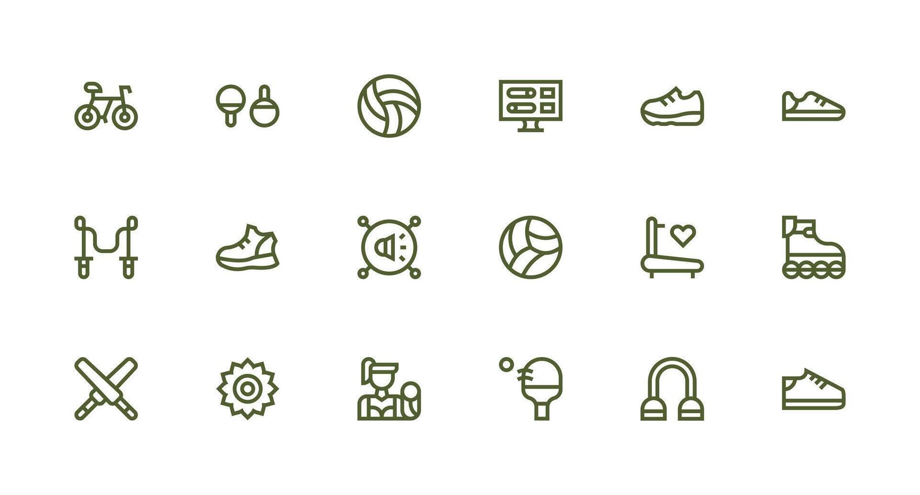 18 Icons for Active in Strong Stroke Line Format Customizable Icon Series for Mobile Screens vector