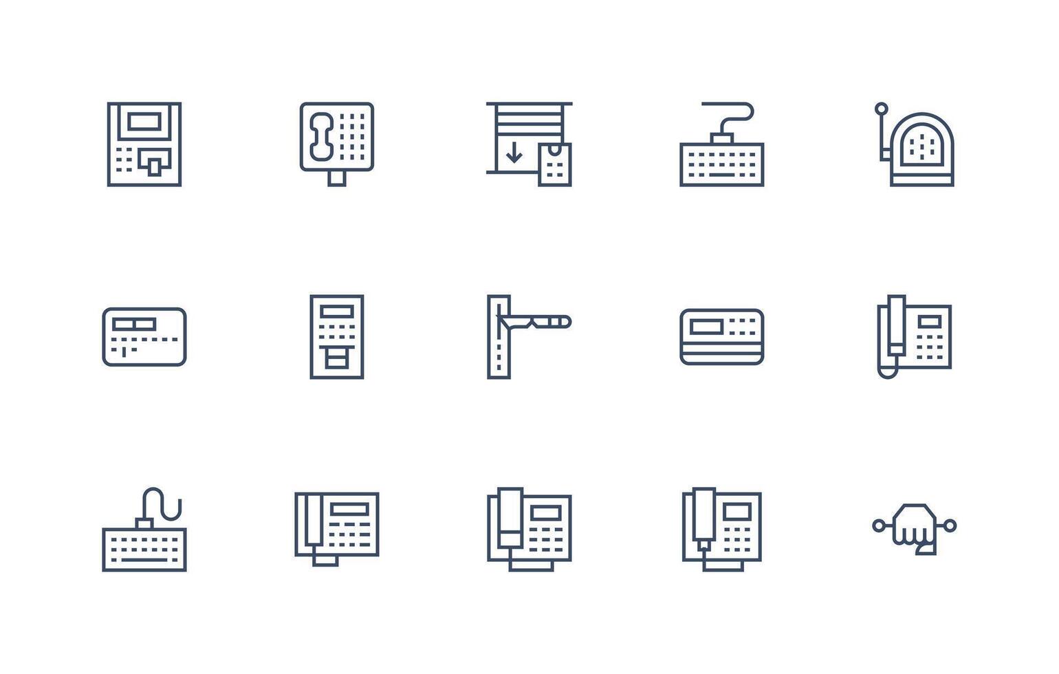 15 Regular Line Designs for Keypad Icons Interface Icon Collection for Daily Projects vector