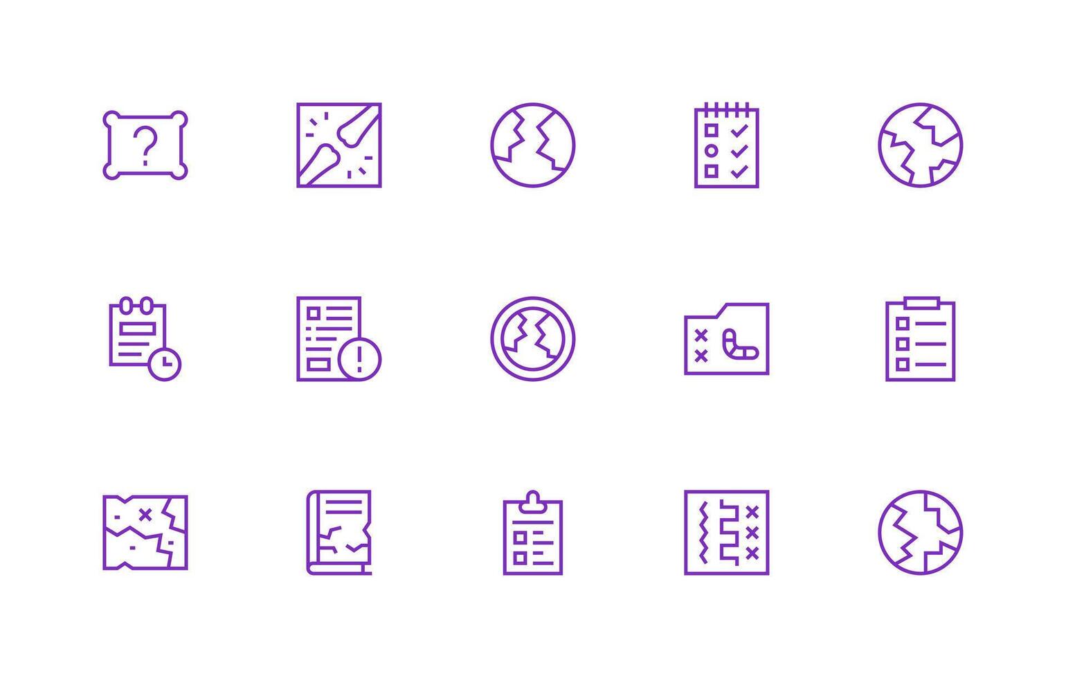 Regular Line Style Incomplete Icons with 15 Vectors Simple Icon Pack