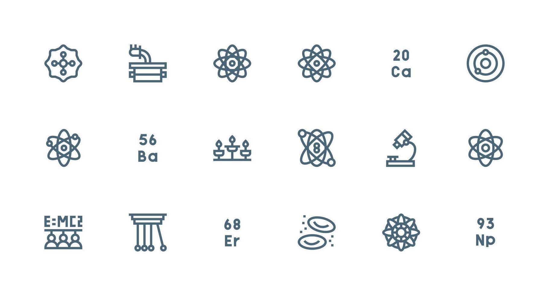 Physics featuring 18 Icons in Strong Stroke Line Design Customizable Icon Series for Mobile Screens vector