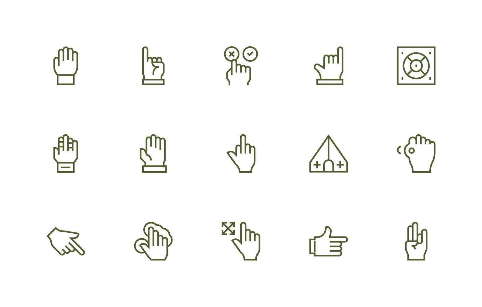 Cursor Set with 15 Regular Line Icons UI and UX Focused Icon Collection vector