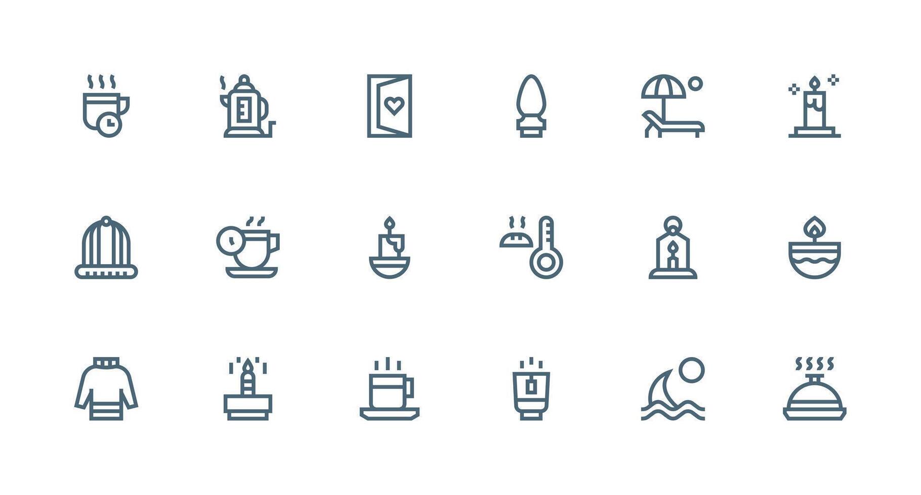 18 Strong Stroke Line Icons for Warm Graphics User Interface Icons for Digital Products vector