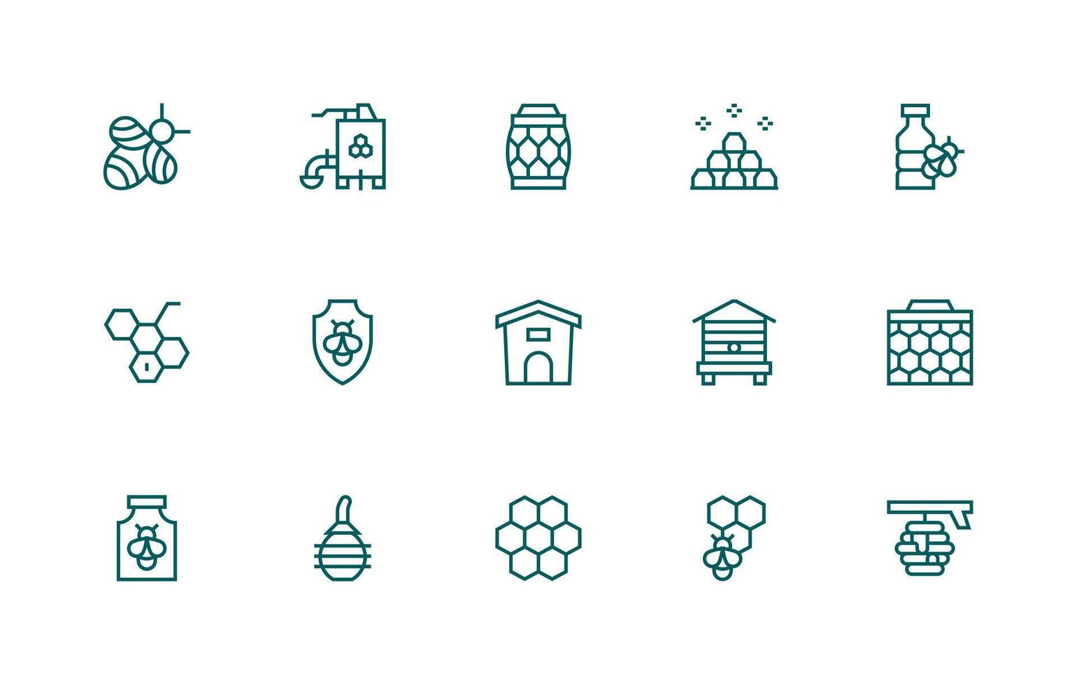 Regular Line Icons from Apiary Set with 15 Vectors Minimal Icon Pack