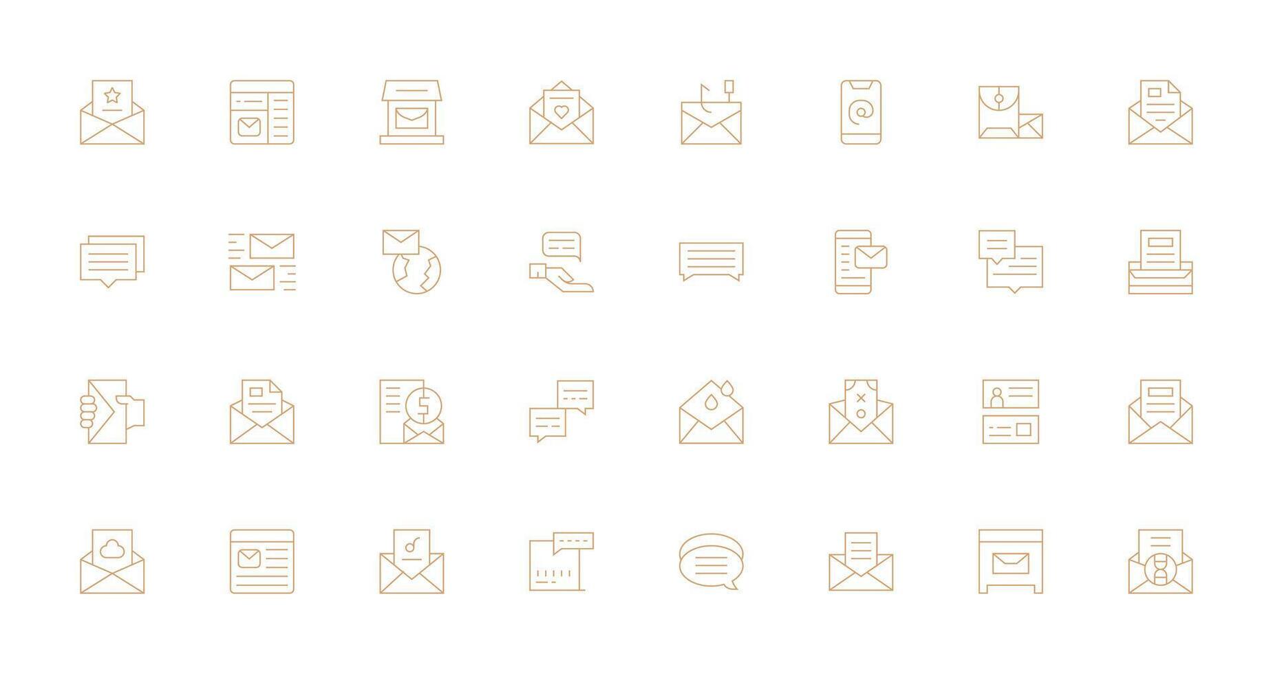 Email Design Icons featuring 32 in Thin Line Style Icons Built for Visual Consistency Pack vector