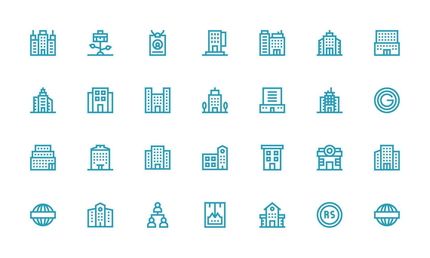 Company Design Icons featuring 28 in Bold Line Style Clean Icon Collection for Web Use vector