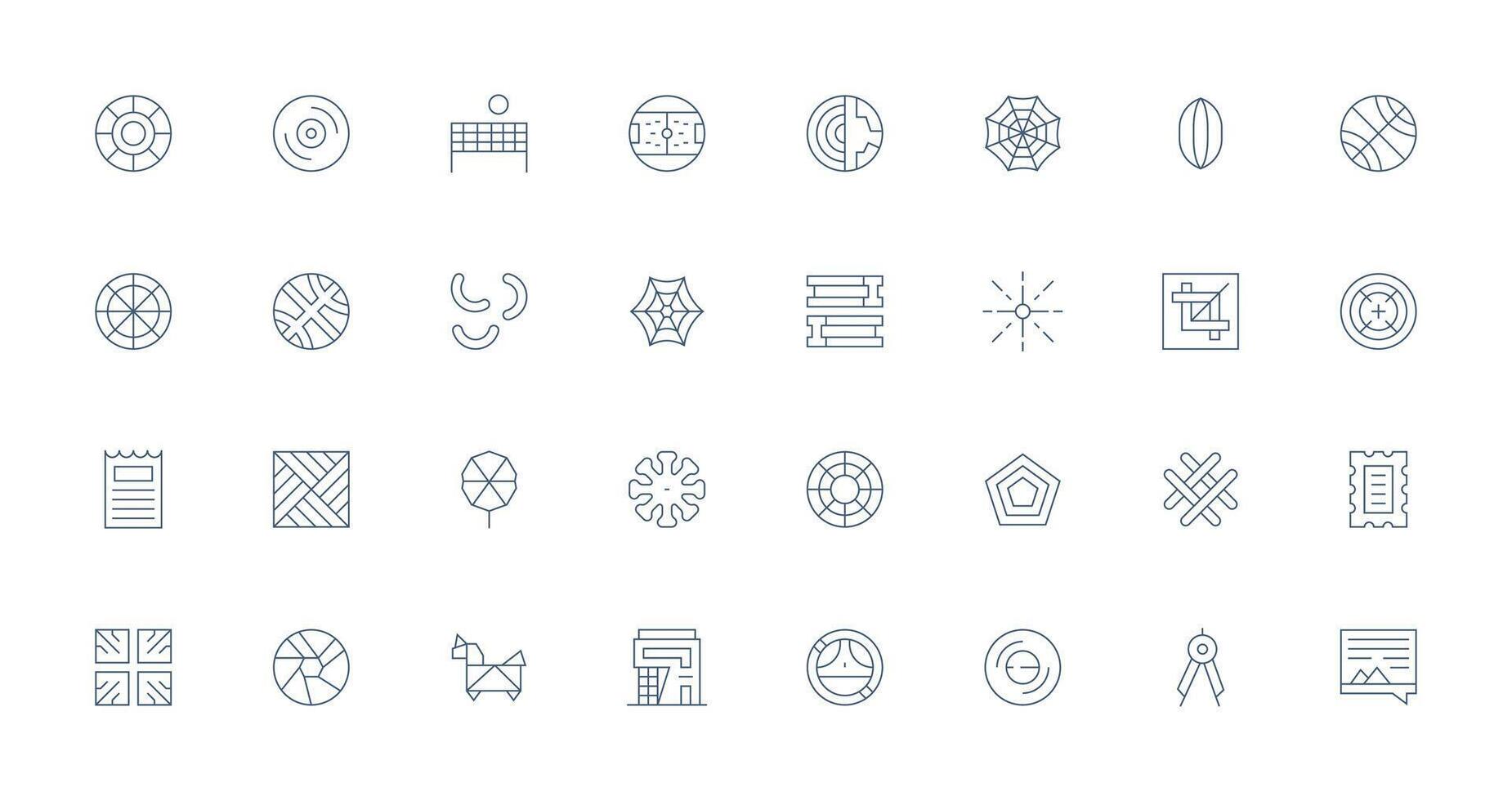 Lines Visual Pack containing 32 Thin Line Icons Reusable Icon Set vector