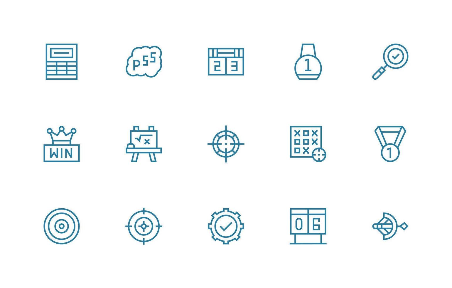 Result Icon Collection with 15 Regular Line Designs Quick Access Icons for UI Development vector