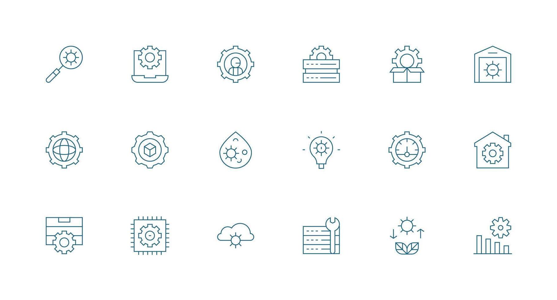 18 Minimal Line Icons for Optimization Graphics Design Ready Icon Set for Teams vector