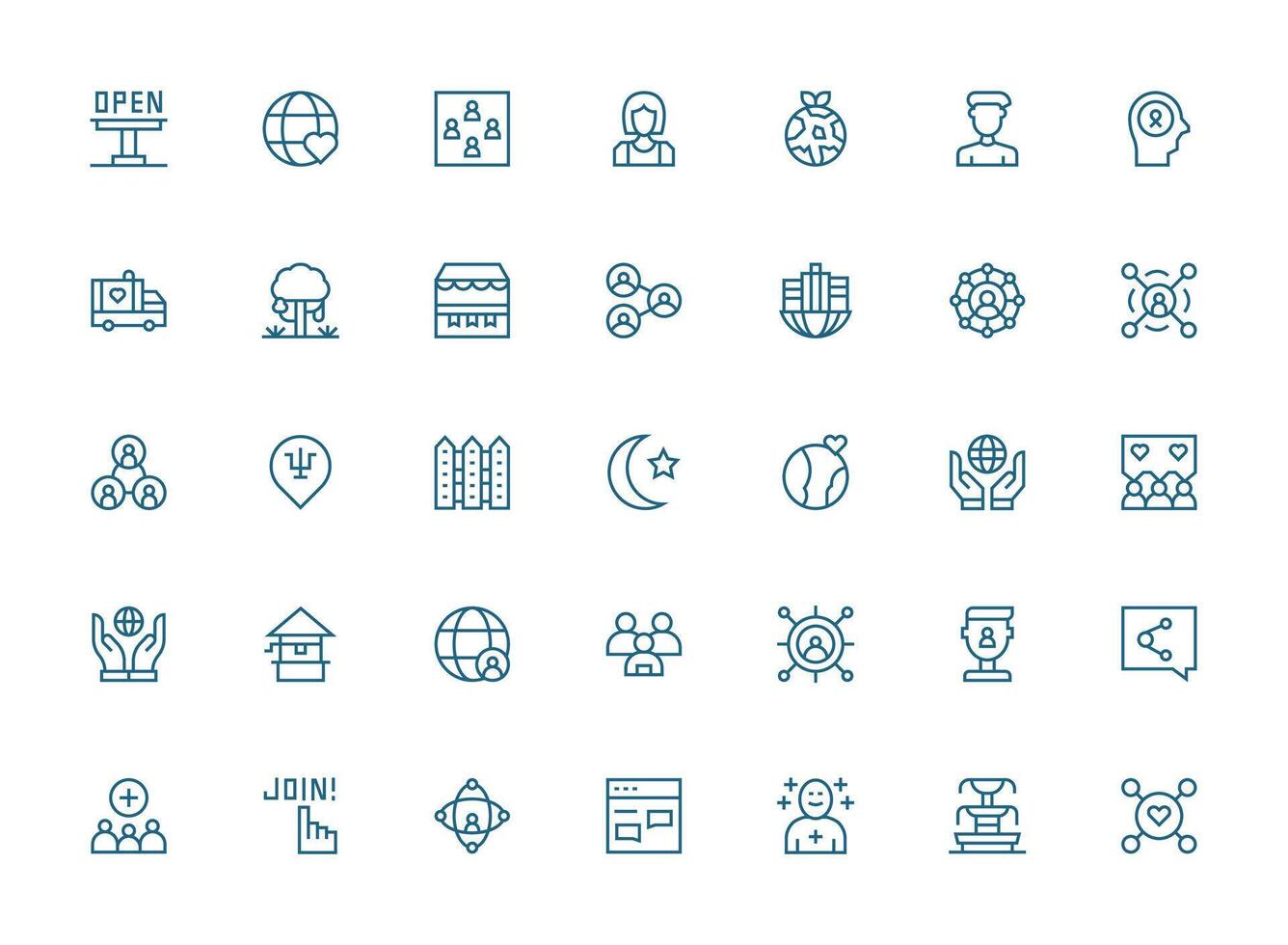 35 Regular Clean Line Vectors for Community Theme Scalable Icons for All Themes