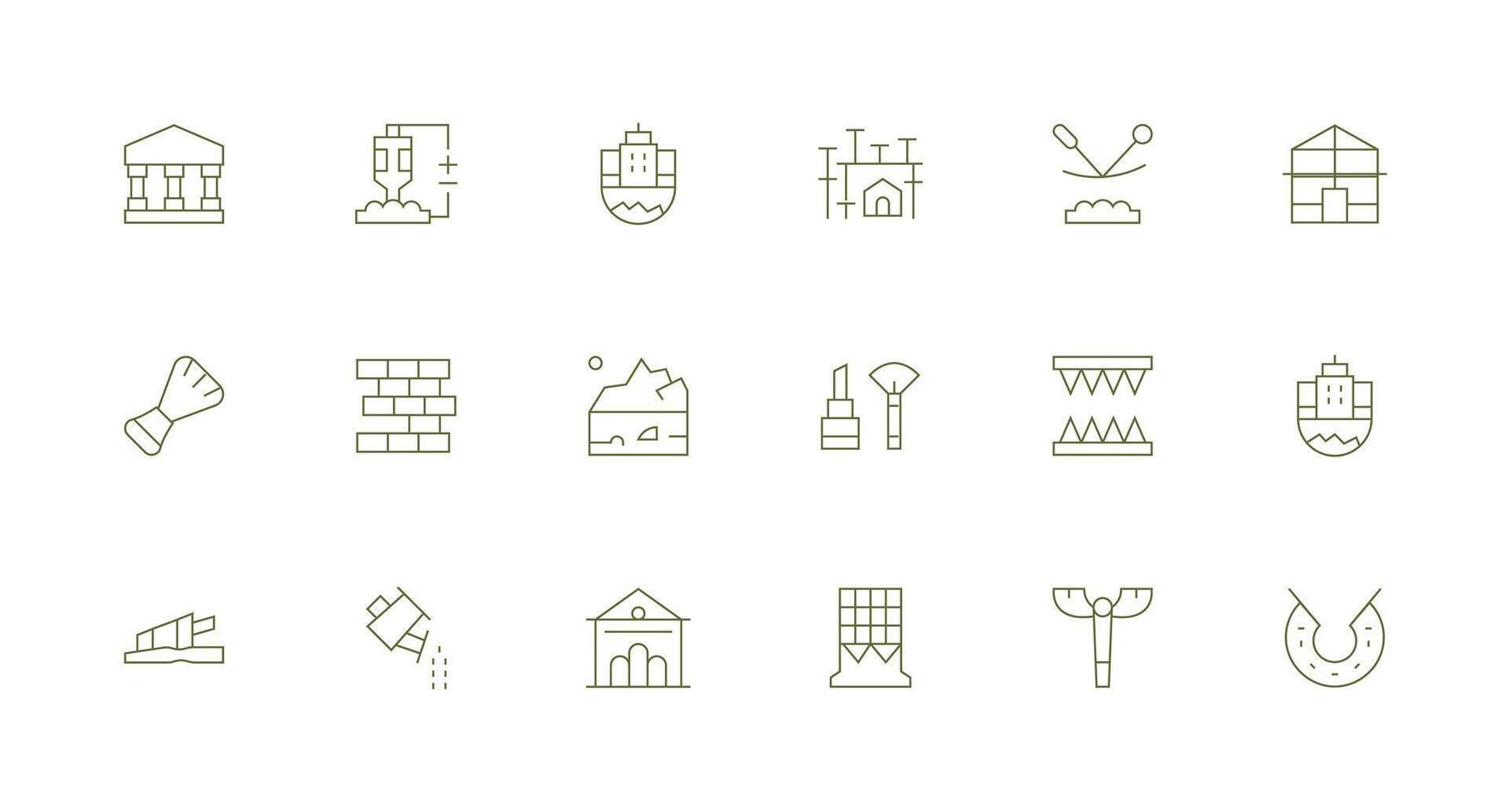 18 Minimal Line Icons for Foundation Graphics Detailed Icon Collection for Design Systems vector