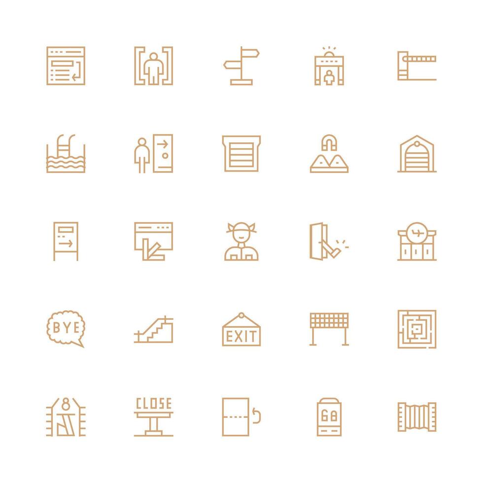 Medium Stroke Outline Icons from Exit Set with 25 Vectors UI Icon Set