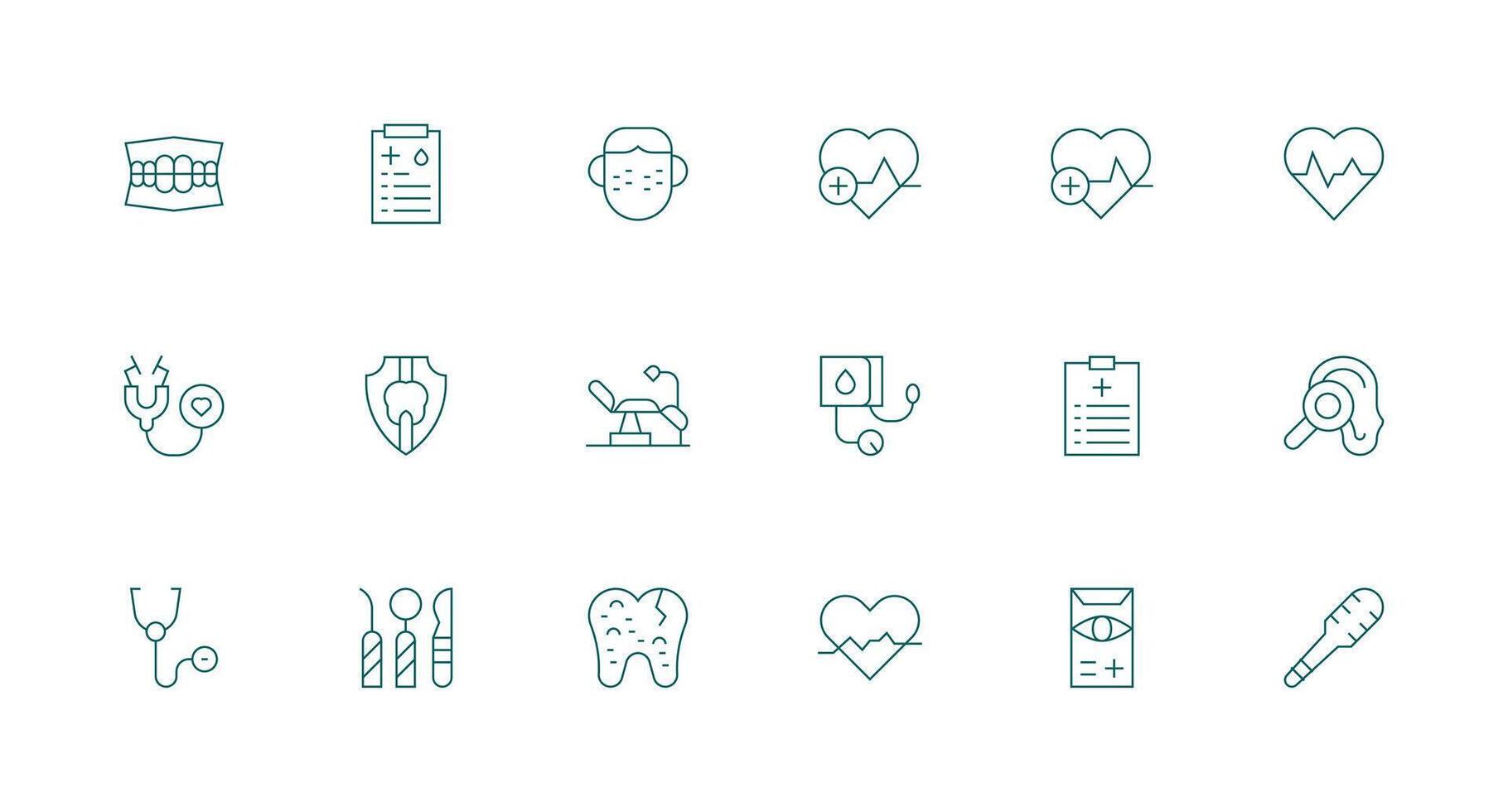 Checkup featuring 18 Icons in Minimal Line Design User Interface Icons for Digital Products vector