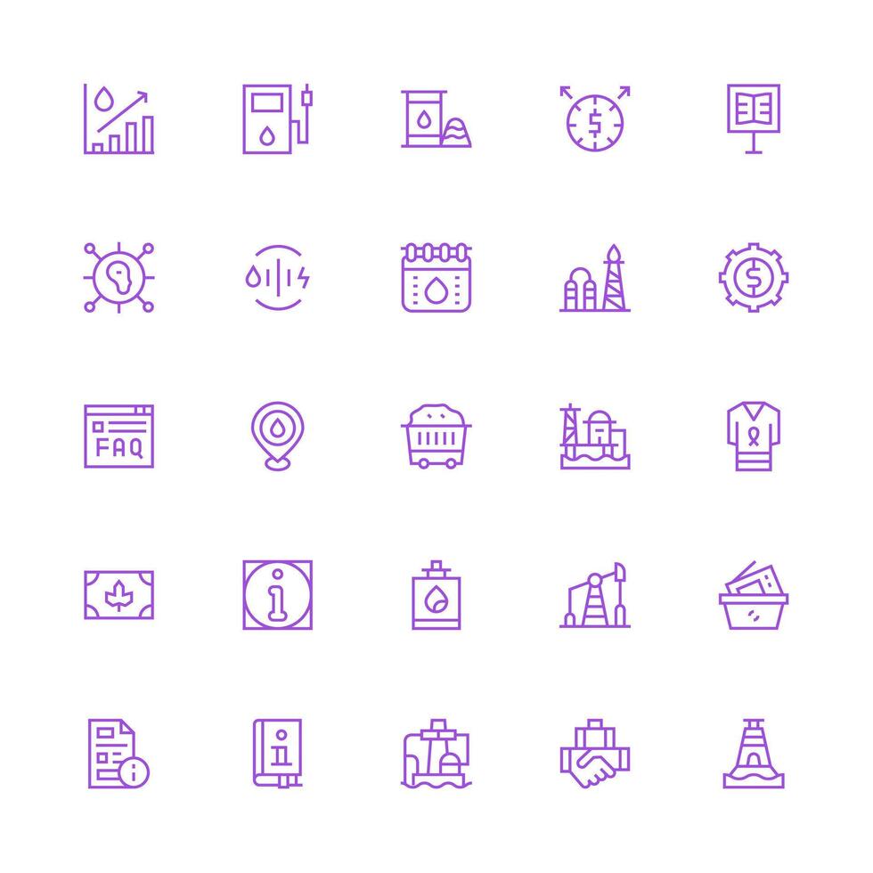 Medium Stroke Outline Style Resource Icons with 25 Vectors Interface Icon Collection