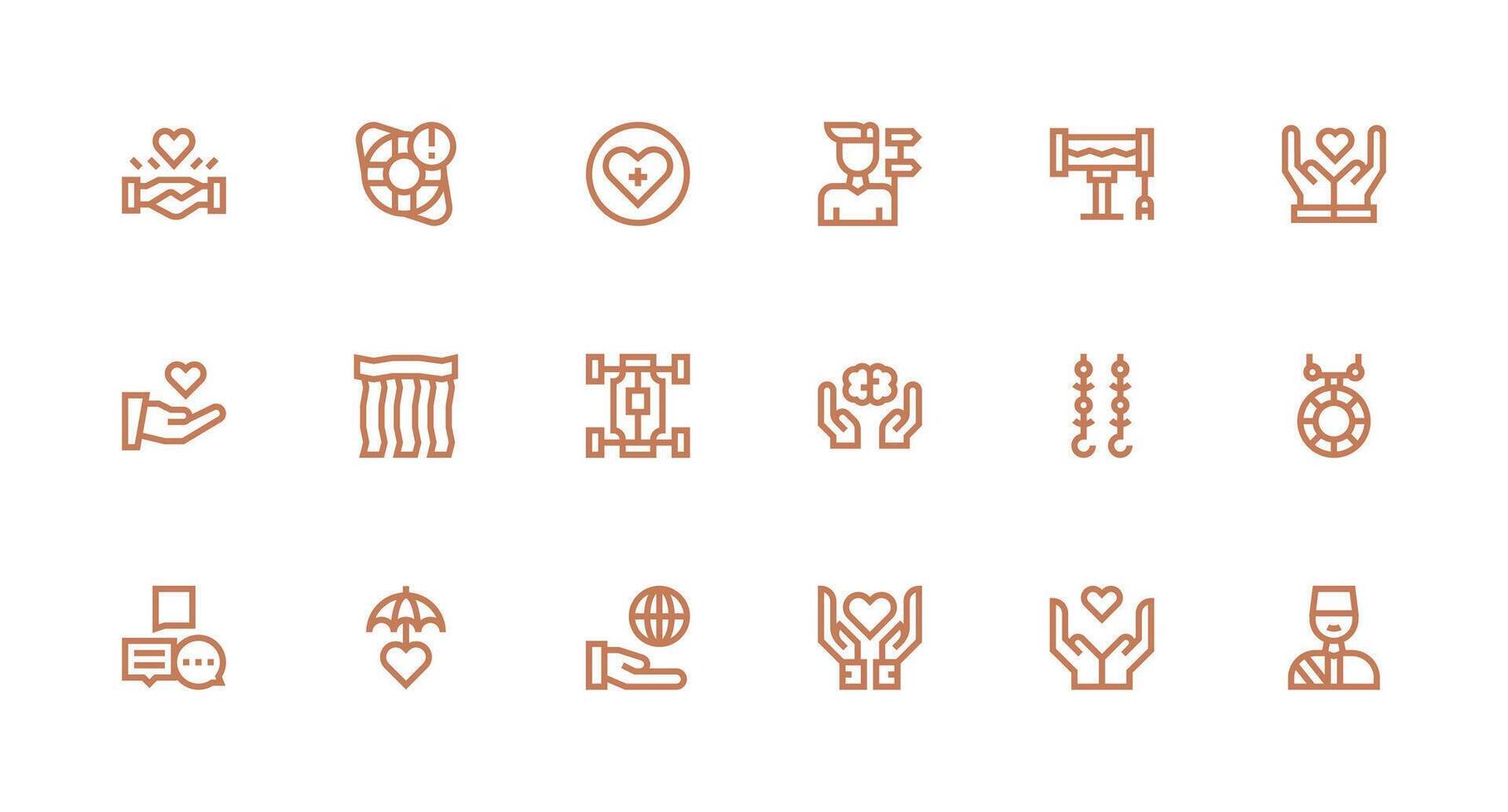 18 Strong Stroke Line Icons for Support System Graphics Core Icon Collection for Daily Tasks vector