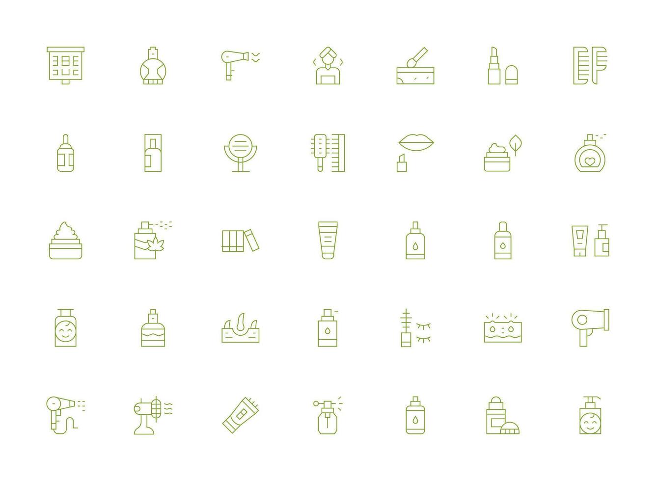 Cosmetics Icon Collection with 35 Light Line Designs Scalable Icons for Cross-Platform Interfaces vector