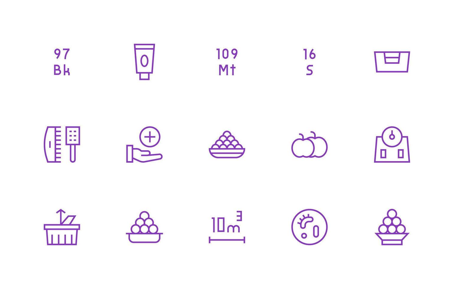 Regular Line Style Quantity Icons with 15 Vectors App Icon Pack