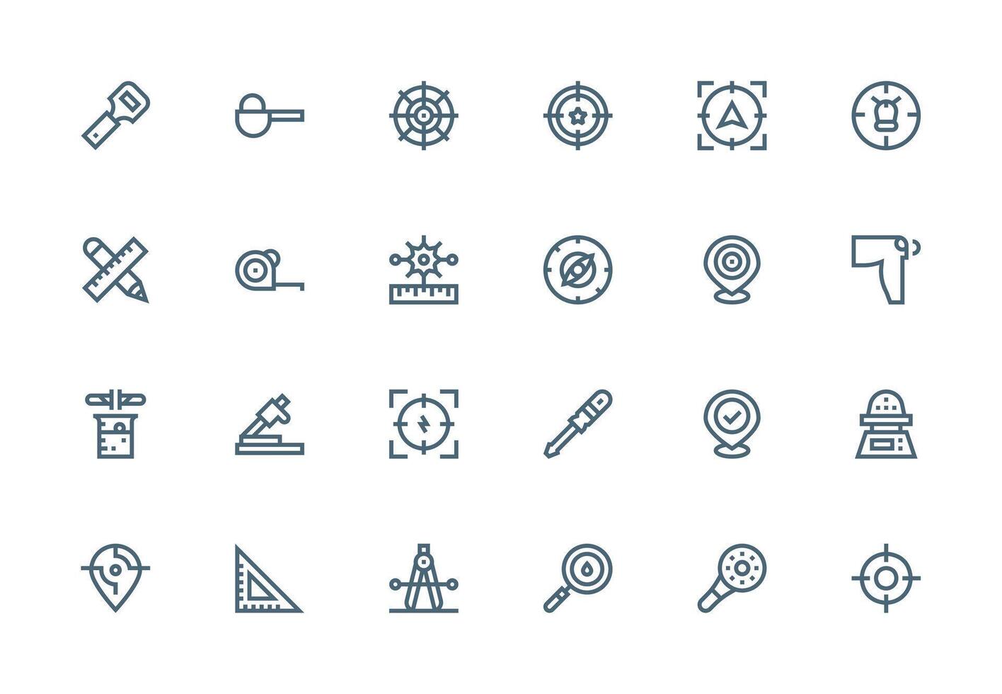Thick Line Line Icons from Precise Set with 24 Vectors Layout Icon Collection