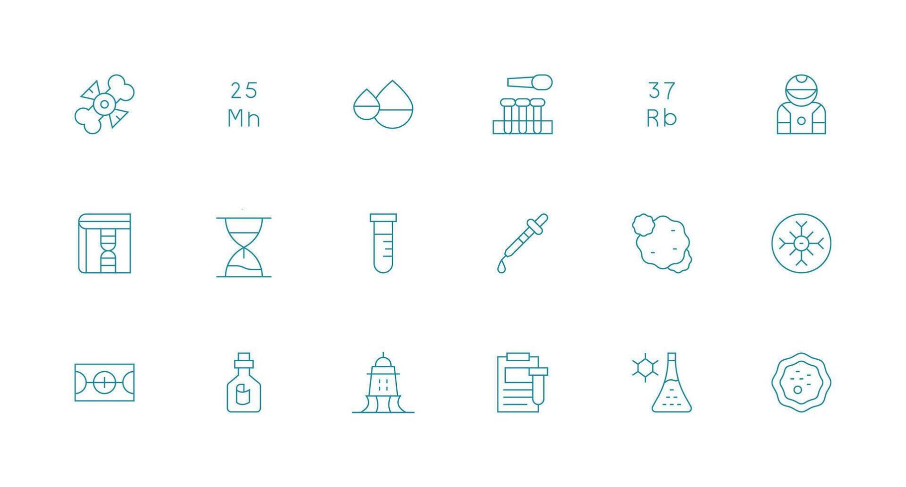 Minimal Line Style Science Icons with 18 Vectors Minimal Icon Set for Interface Projects