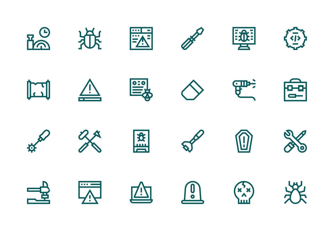 Thick Line Line Icons from Fix Set with 24 Vectors Full Icon Library for UI Designers