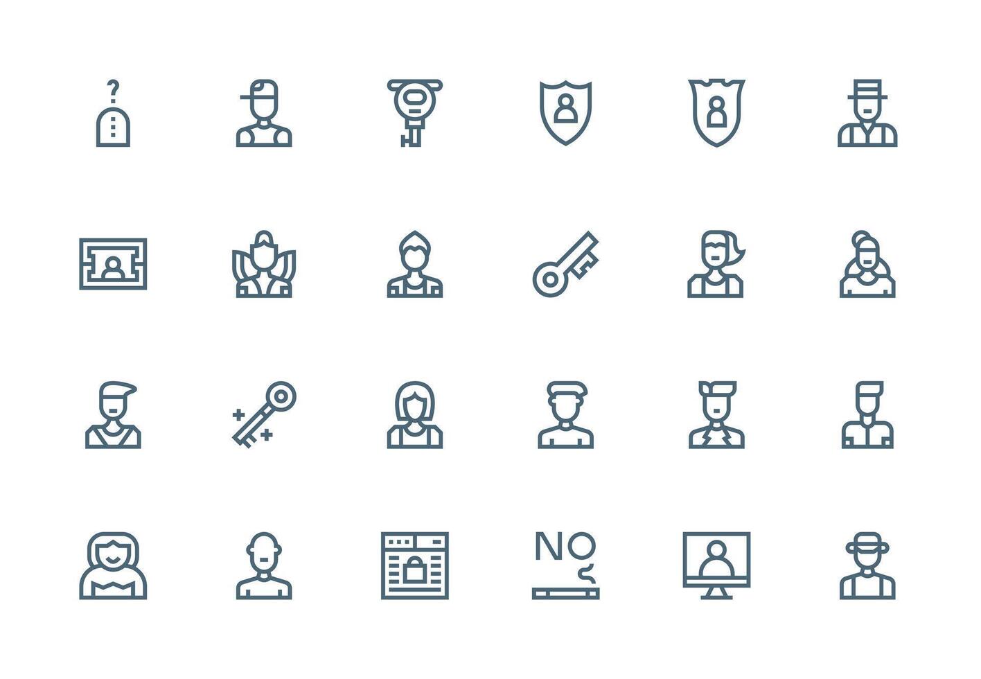 24 Thick Line Line Icons for Login Graphics Quick Access Icons for UI Development vector