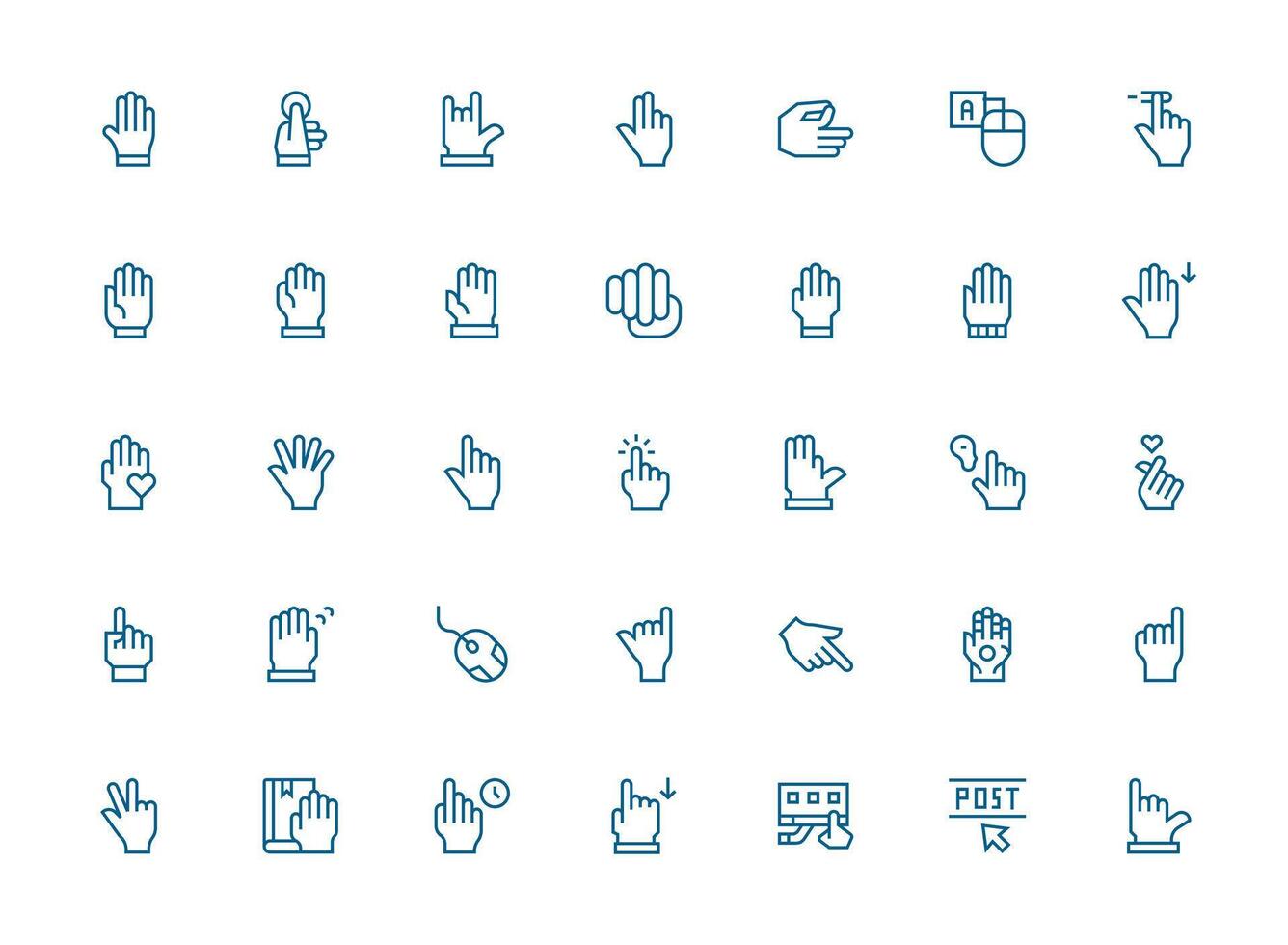Click Set with 35 Regular Clean Line Icons Clean Icon Set Icon Pack for UI Projects vector