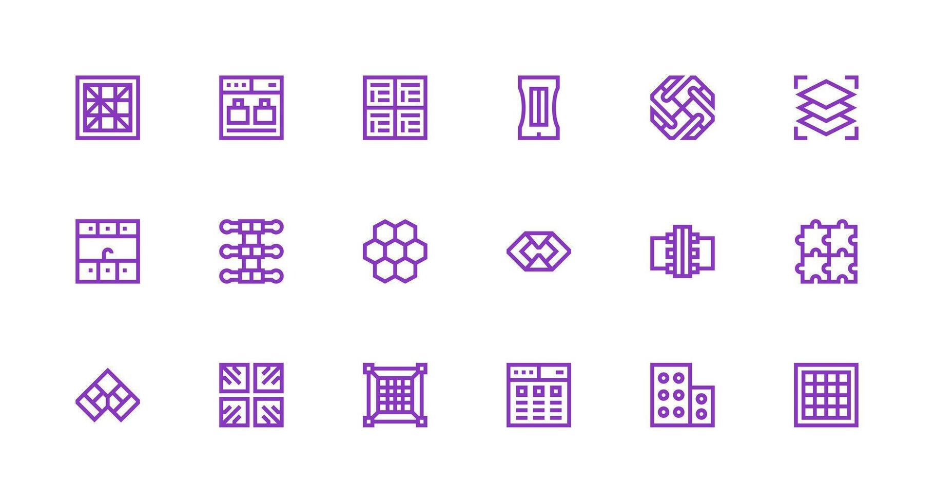 Modular Set with 18 Strong Stroke Line Icons Web Icon Collection vector