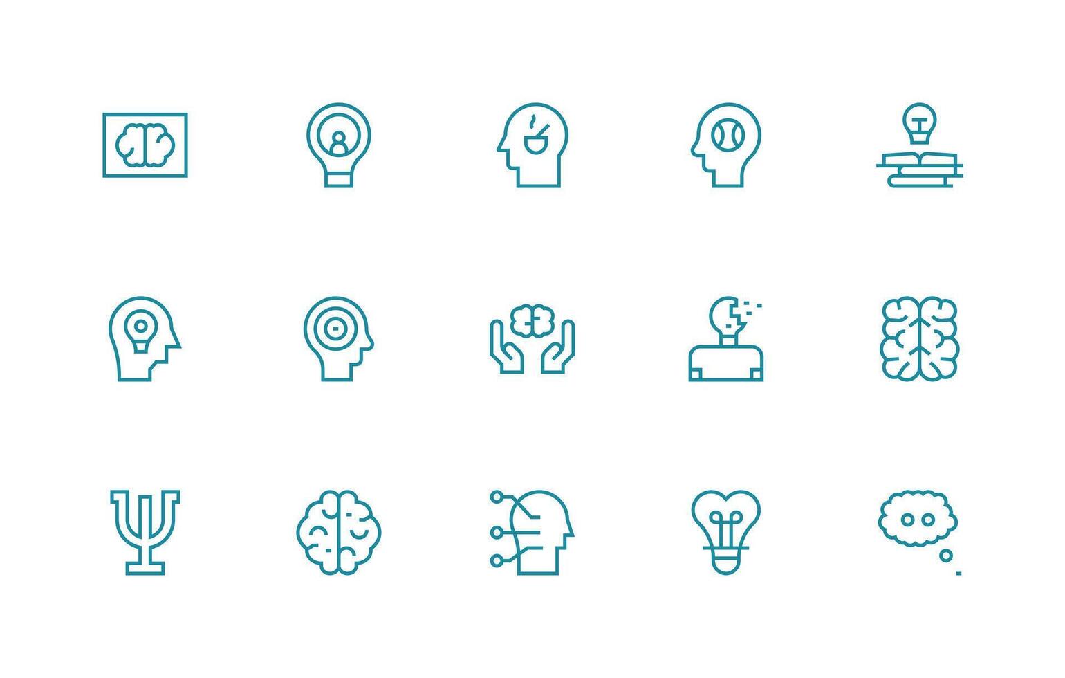 15 Icons for Mind in Regular Line Format High-Resolution Icons for Any Platform vector