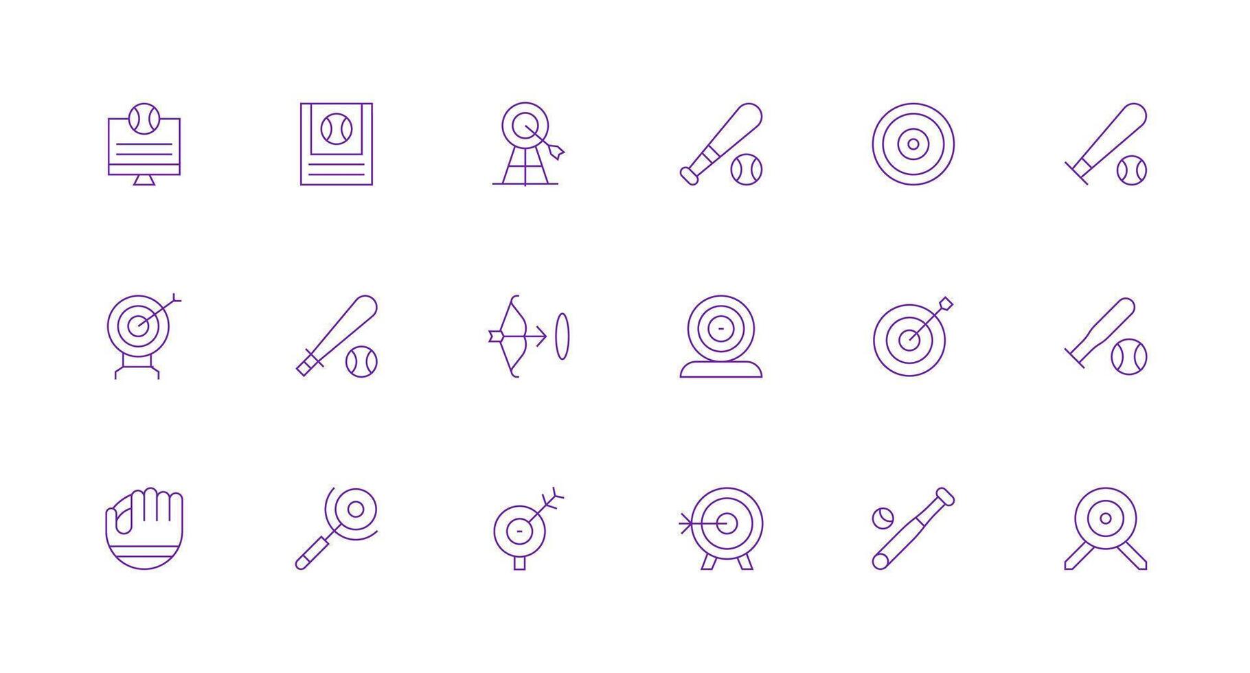 Hitting Icon Collection with 18 Minimal Line Designs Clean Icon Set Icon Pack for UI Projects vector