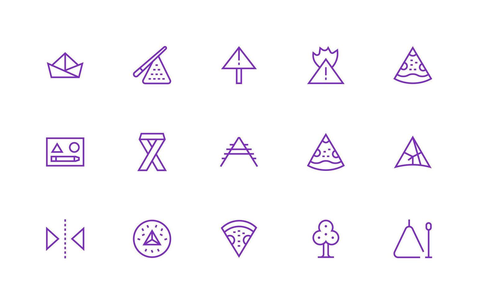 15 Regular Line Style Icons from Triangle Collection Interface Icons for Daily Use vector