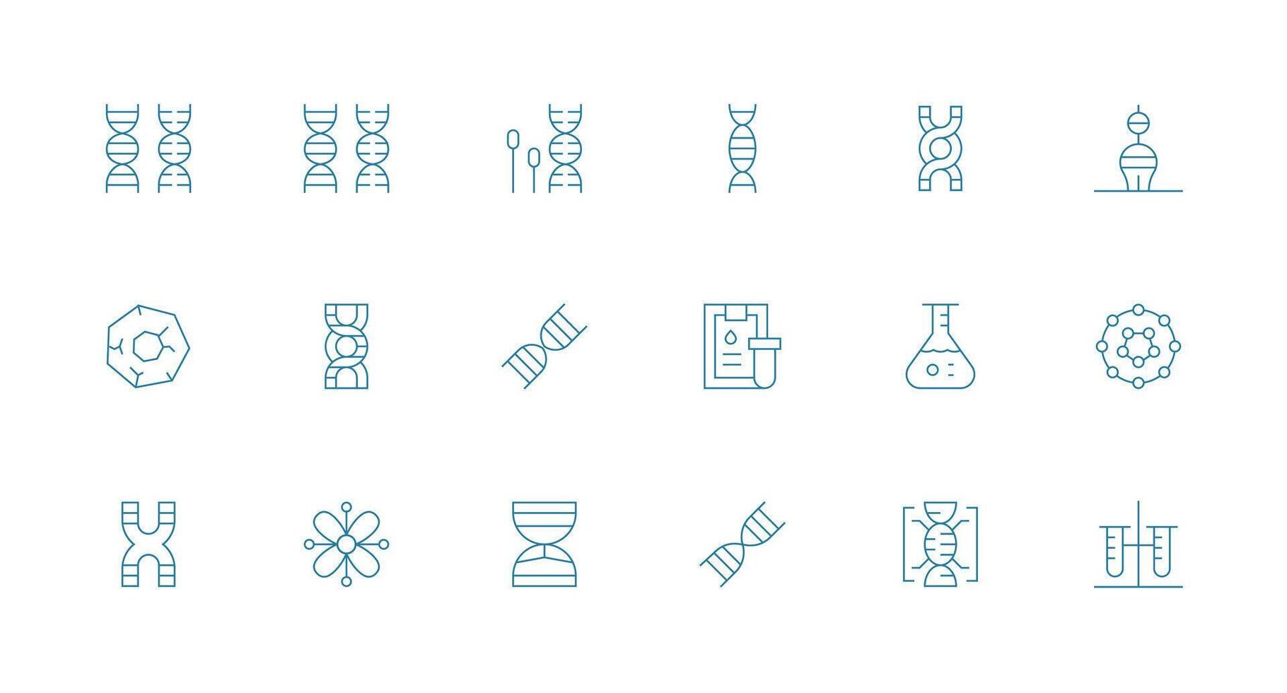 Minimal Line Icons from Biochemistry Set with 18 Vectors Complete Icon Set for Mobile Apps
