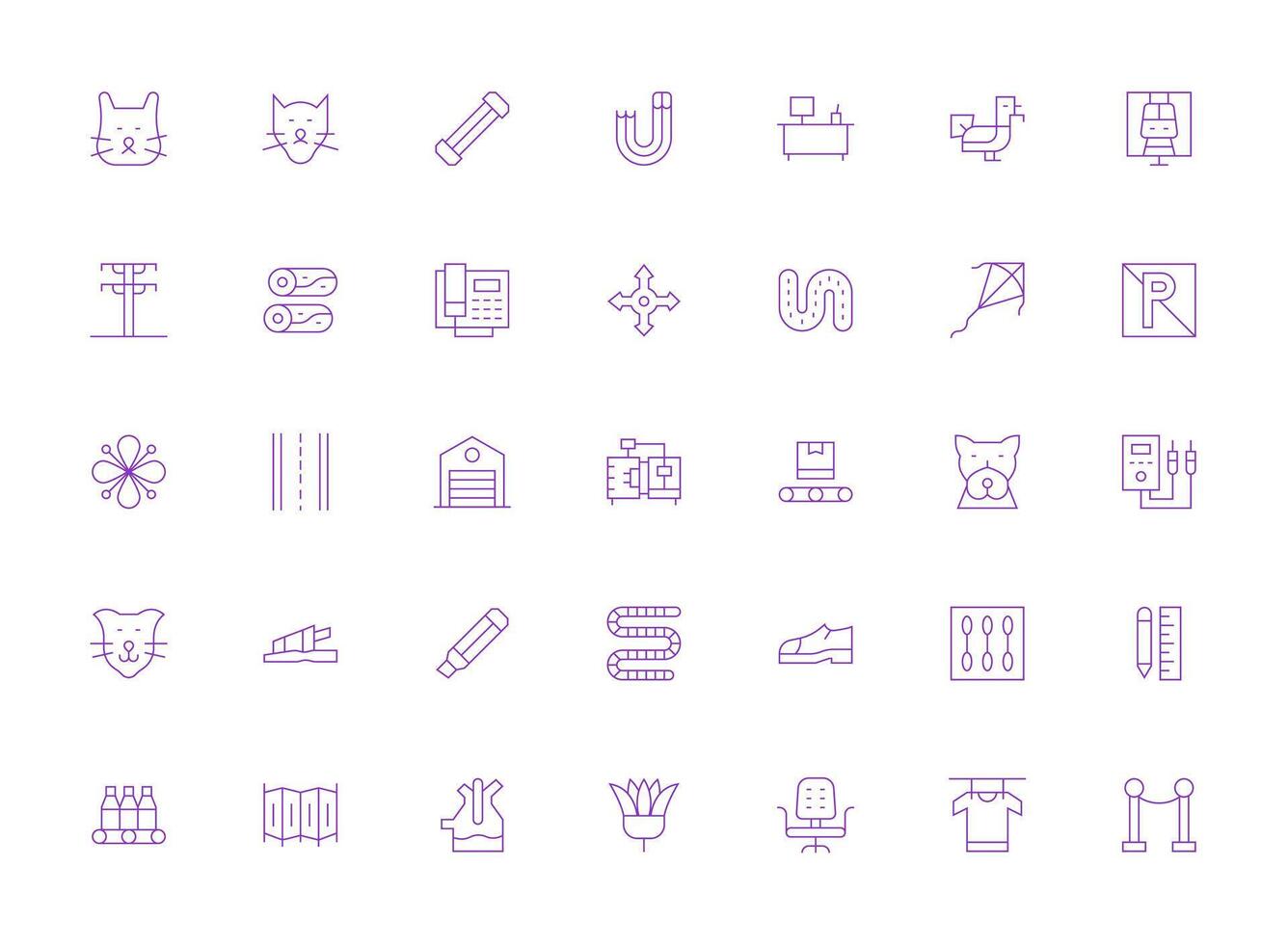 Line Icon Collection with 35 Light Line Designs Scalable Icons for Cross-Platform Interfaces vector