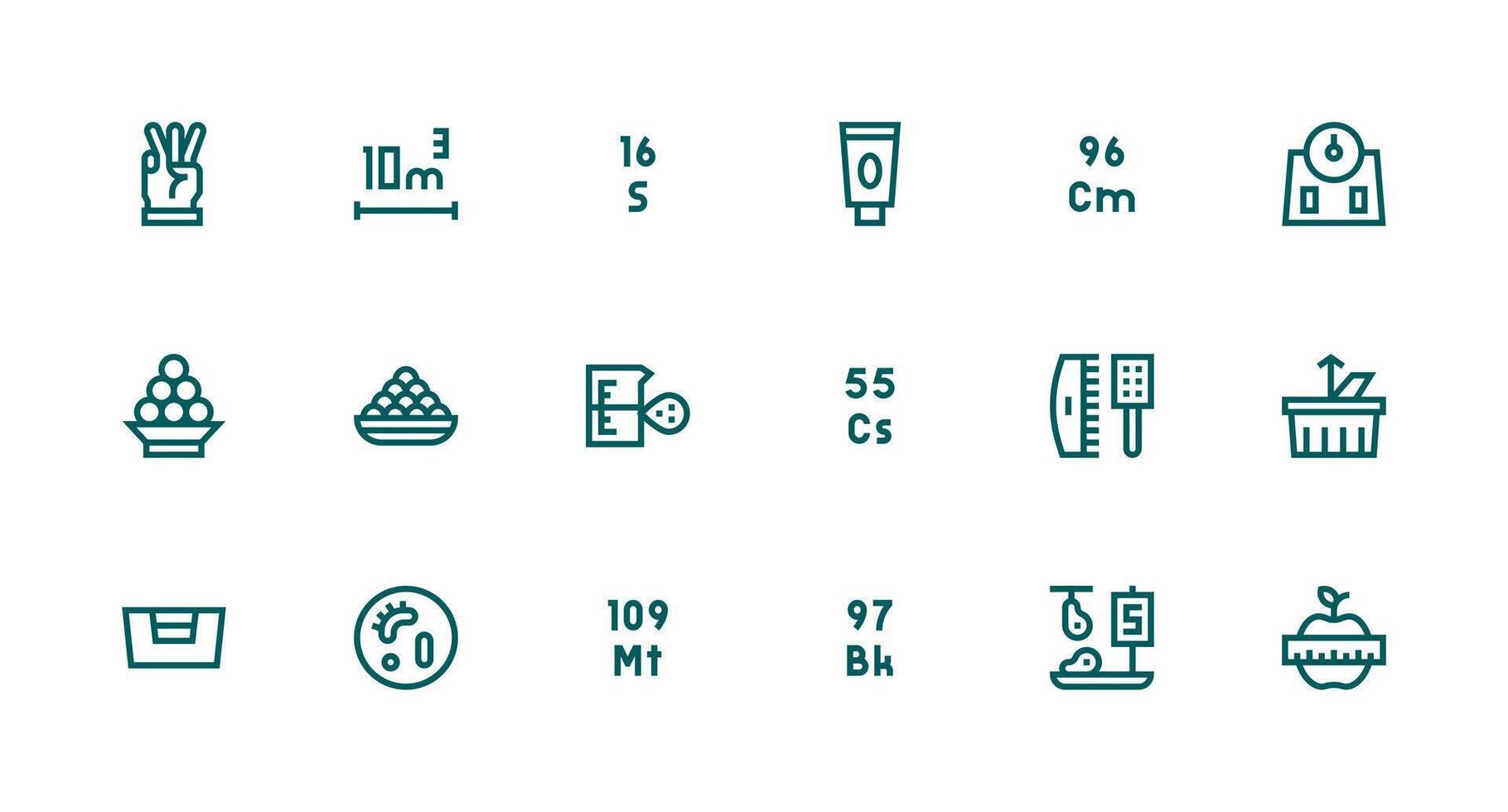 18 Icons for Quantity in Strong Stroke Line Format Web and App Icon Pack Collection vector