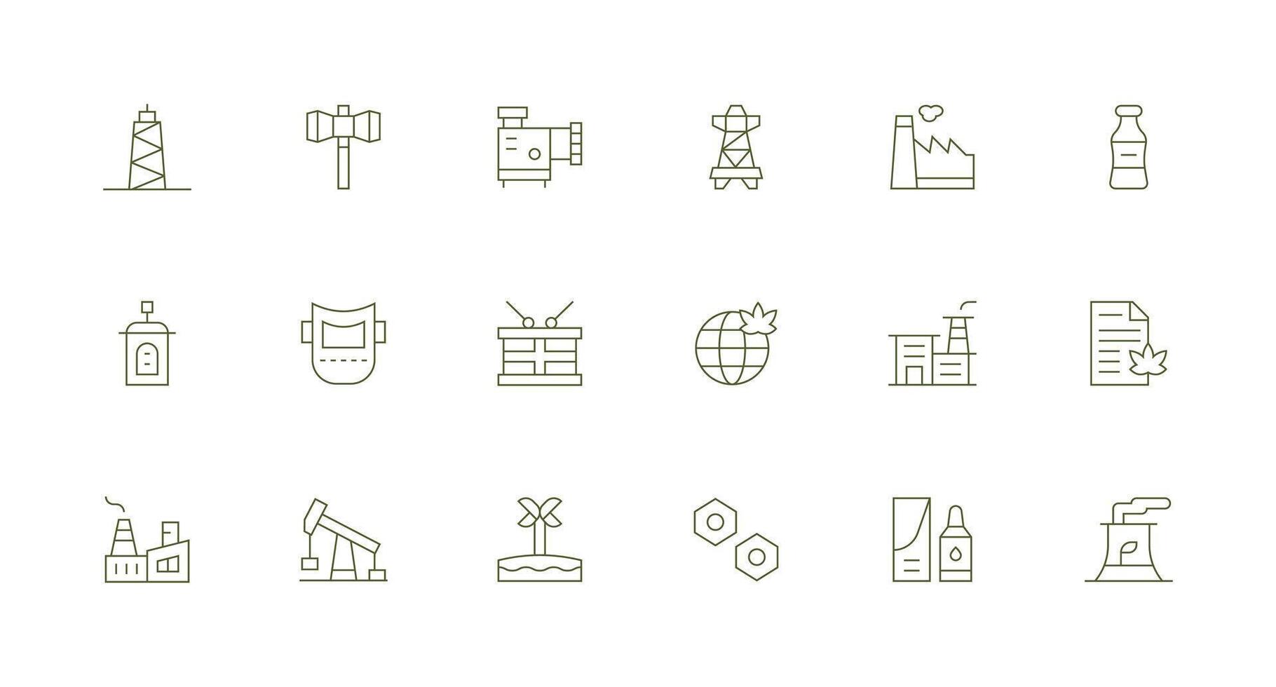 Minimal Line Style Industry Icons with 18 Vectors Clean Icon Set Icon Pack for UI Projects
