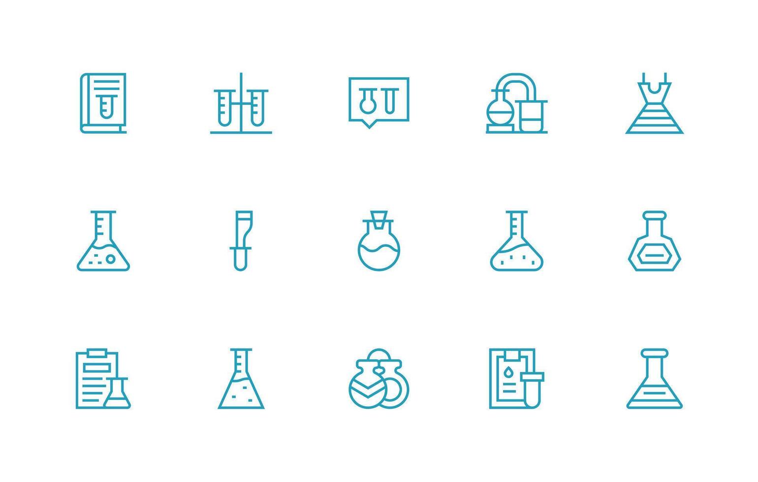 15 Regular Line Icons for Experimentation Graphics Web Icon Collection vector