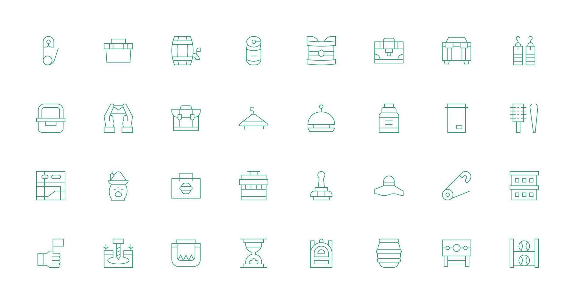 sostener icono conjunto con 32 Delgado línea gráficos rápido acceso íconos para ui desarrollo vector