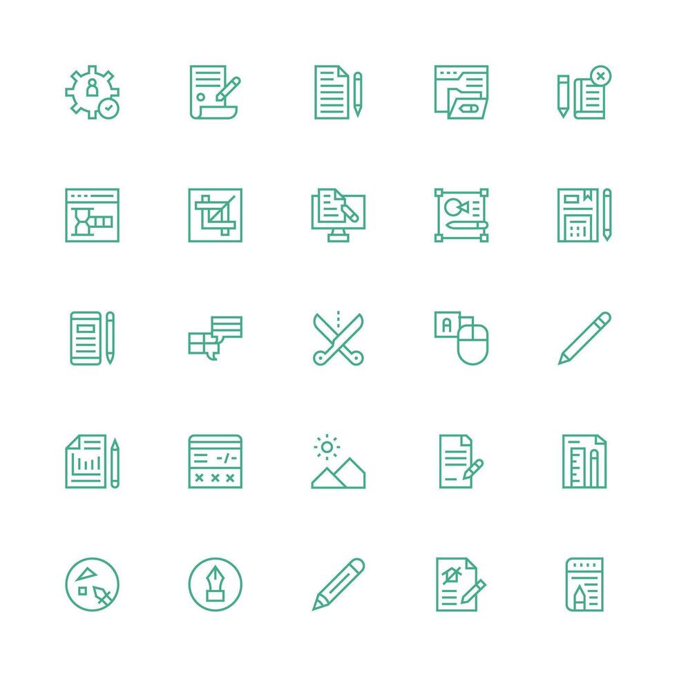 25 Icons for Edit in Medium Stroke Outline Format Web and App Icon Pack Collection vector