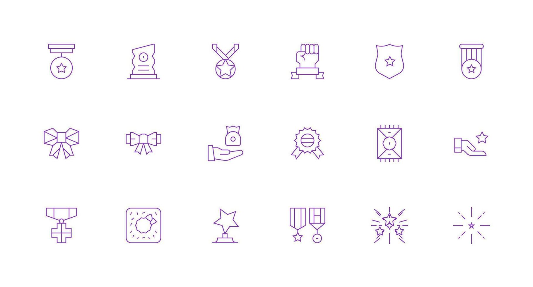 Commendation featuring 18 Icons in Minimal Line Design Clean Set for Layout Prototypes vector