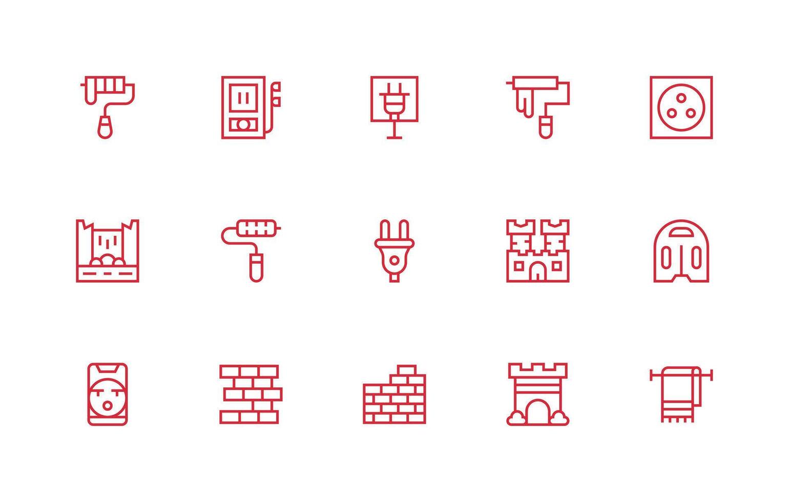 15 Regular Line Designs for Wall Icons Flexible Icon System for Web Interfaces vector