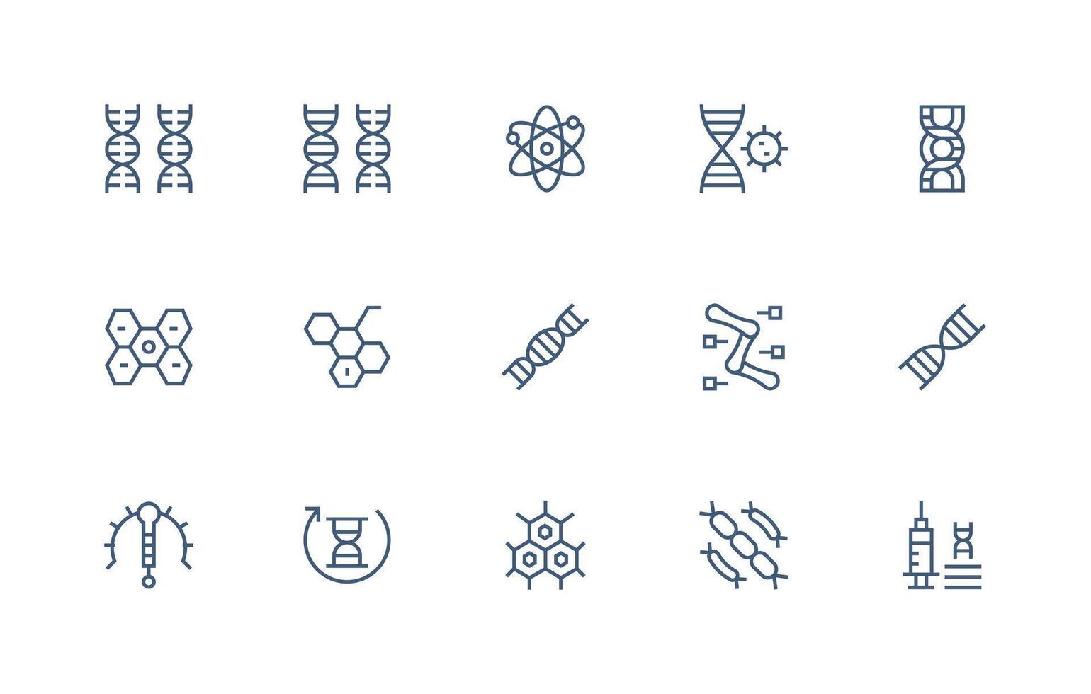 15 Icons for Molecular in Regular Line Format Multi-Style Icon Collection vector