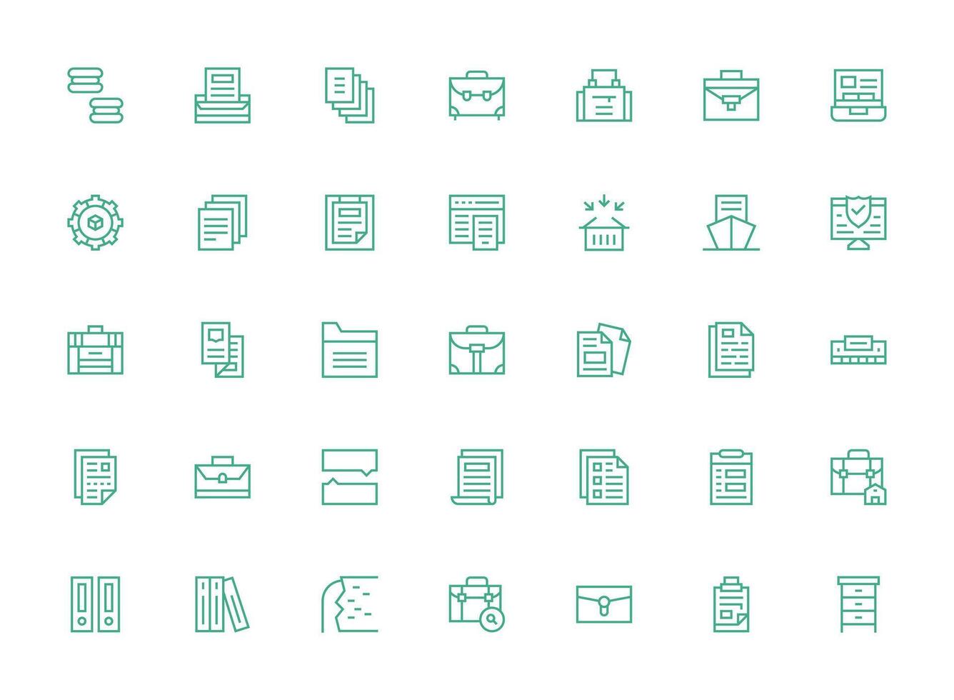 Files Icon Collection with 35 Regular Clean Line Designs Fully Editable Icon Set for Web vector