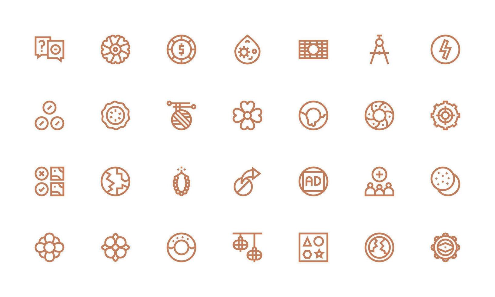 28 Icons for Circle in Bold Line Format Interface Icons for Daily Use vector