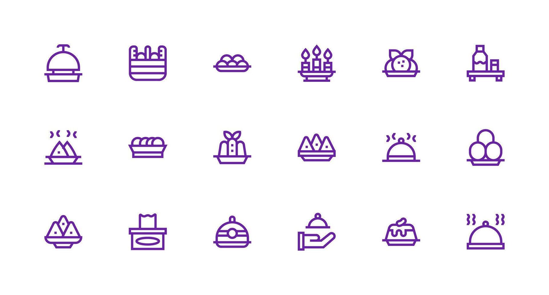 Tray Design Icons featuring 18 in Strong Stroke Line Style Interface Icon Collection for Daily Projects vector